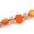 Delicate Orange Sea Shell Nuggets and Transparent Glass Bead Necklace - 48cm L/ 6cm Ext - view 5