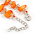 Delicate Orange Sea Shell Nuggets and Transparent Glass Bead Necklace - 48cm L/ 6cm Ext - view 4