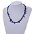 Delicate Dark Blue Sea Shell Nuggets and Glass Bead Necklace - 48cm L/ 6cm Ext - view 3