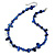 Delicate Dark Blue Sea Shell Nuggets and Glass Bead Necklace - 48cm L/ 6cm Ext