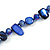 Delicate Dark Blue Sea Shell Nuggets and Glass Bead Necklace - 48cm L/ 6cm Ext - view 5