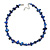 Delicate Dark Blue Sea Shell Nuggets and Glass Bead Necklace - 48cm L/ 6cm Ext - view 7