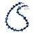 Delicate Dark Blue Sea Shell Nuggets and Glass Bead Necklace - 48cm L/ 6cm Ext - view 8