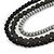 3 Strand Black/ Grey Resin Bead Black Cord Necklace - 80cm L - Chunky - view 3