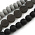 3 Strand Black/ Grey Resin Bead Black Cord Necklace - 80cm L - Chunky - view 4