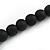 3 Strand Black/ Grey Resin Bead Black Cord Necklace - 80cm L - Chunky - view 6