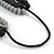 3 Strand Black/ Grey Resin Bead Black Cord Necklace - 80cm L - Chunky - view 7