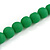 3 Strand Green Resin Bead Black Cord Necklace - 80cm L - Chunky - view 6