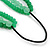 3 Strand Green Resin Bead Black Cord Necklace - 80cm L - Chunky - view 7