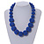 Chunky Royal Blue Glass Bead Ball Necklace with Silver Tone Clasp - 60cm L - view 2