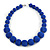 Chunky Royal Blue Glass Bead Ball Necklace with Silver Tone Clasp - 60cm L - view 3