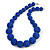 Chunky Royal Blue Glass Bead Ball Necklace with Silver Tone Clasp - 60cm L - view 8