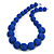 Chunky Royal Blue Glass Bead Ball Necklace with Silver Tone Clasp - 60cm L