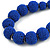 Chunky Royal Blue Glass Bead Ball Necklace with Silver Tone Clasp - 60cm L - view 4