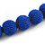 Chunky Royal Blue Glass Bead Ball Necklace with Silver Tone Clasp - 60cm L - view 5