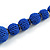 Chunky Royal Blue Glass Bead Ball Necklace with Silver Tone Clasp - 60cm L - view 6