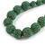 Chunky Green Glass Bead Ball Necklace with Silver Tone Clasp - 60cm L - view 4