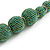 Chunky Green Glass Bead Ball Necklace with Silver Tone Clasp - 60cm L - view 5