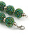 Chunky Green Glass Bead Ball Necklace with Silver Tone Clasp - 60cm L - view 7