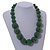 Chunky Green Glass Bead Ball Necklace with Silver Tone Clasp - 60cm L - view 8