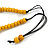 Chunky Square and Round Wood Bead Cotton Cord Necklace ( Yellow/ Brown) - 76cm L - view 7