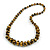 Graduated Wooden Bead Colour Fusion Necklace (Glitter Gold/ Black) - 68cm Long - view 3