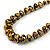 Graduated Wooden Bead Colour Fusion Necklace (Glitter Gold/ Black) - 68cm Long - view 4
