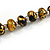Graduated Wooden Bead Colour Fusion Necklace (Glitter Gold/ Black) - 68cm Long - view 6