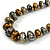 Graduated Wooden Bead Colour Fusion Necklace (Grey/ Gold/ Black/ Metallic Silver) - 68cm Long - view 4