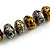 Graduated Wooden Bead Colour Fusion Necklace (Grey/ Gold/ Black/ Metallic Silver) - 68cm Long - view 5