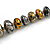 Graduated Wooden Bead Colour Fusion Necklace (Grey/ Gold/ Black/ Metallic Silver) - 68cm Long - view 6