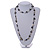 Long Grey/ Off White Shell Nugget and Transparent Glass Crystal Bead Necklace - 110cm L - view 3