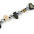 Long Grey/ Off White Shell Nugget and Transparent Glass Crystal Bead Necklace - 110cm L - view 6