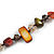 Long Olive/ Brown/ Ox blood Shell Nugget and Glass Crystal Bead Necklace - 110cm L - view 4
