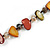 Long Olive/ Brown/ Ox blood Shell Nugget and Glass Crystal Bead Necklace - 110cm L - view 5