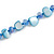 Long Sky Blue Shell Nugget and Glass Crystal Bead Necklace - 110cm L - view 3