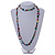 Long Multicoloured Shell Nugget and Glass Crystal Bead Necklace - 110cm L - view 2