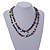 Long Multicoloured Shell Nugget and Glass Crystal Bead Necklace - 110cm L - view 3