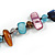 Long Multicoloured Shell Nugget and Glass Crystal Bead Necklace - 110cm L - view 8