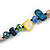 Long Multicoloured Shell Nugget and Glass Crystal Bead Necklace - 110cm L - view 5