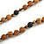 Black Semiprecious Nugget, Brown/ Black Seed Beaded Necklace with Buddha Lucky Charm/ Silk Tassel Pendant - 86cm L/ 13cm Tassel - view 6