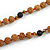 Red Coral Nugget, Brown/ Black Seed Beaded Necklace with Buddha Lucky Charm/ Silk Tassel Pendant - 86cm L/ 13cm Tassel - view 7