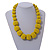 Chunky Lemon Yellow Glass Bead Ball Necklace with Silver Tone Clasp - 60cm L - view 2
