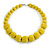 Chunky Lemon Yellow Glass Bead Ball Necklace with Silver Tone Clasp - 60cm L - view 3