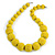 Chunky Lemon Yellow Glass Bead Ball Necklace with Silver Tone Clasp - 60cm L - view 4