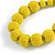 Chunky Lemon Yellow Glass Bead Ball Necklace with Silver Tone Clasp - 60cm L - view 5