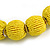 Chunky Lemon Yellow Glass Bead Ball Necklace with Silver Tone Clasp - 60cm L - view 6