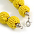 Chunky Lemon Yellow Glass Bead Ball Necklace with Silver Tone Clasp - 60cm L - view 7