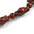 Chunky Square and Round Wood Bead Cotton Cord Necklace ( Brown) - 74cm L - view 5