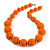 Chunky Orange Glass Bead Ball Necklace with Silver Tone Clasp - 60cm L - view 3